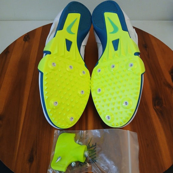Nike‎ Pole Vault Elite Mens 13 White Bright Spruce PV Track Shoes FZ9649-100 main image 8